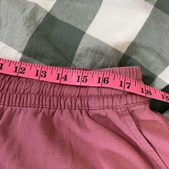 Frank by Frank & Oak Shorts Womens XL Pink Linen Blend Pull On Elastic Waist - Picture 7 of 12